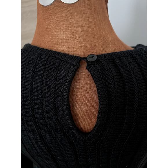 Pomander Place Sz S Adi Sweater Dress Black Fit & Flare Stretch Edgy Minimalist - Picture 11 of 14